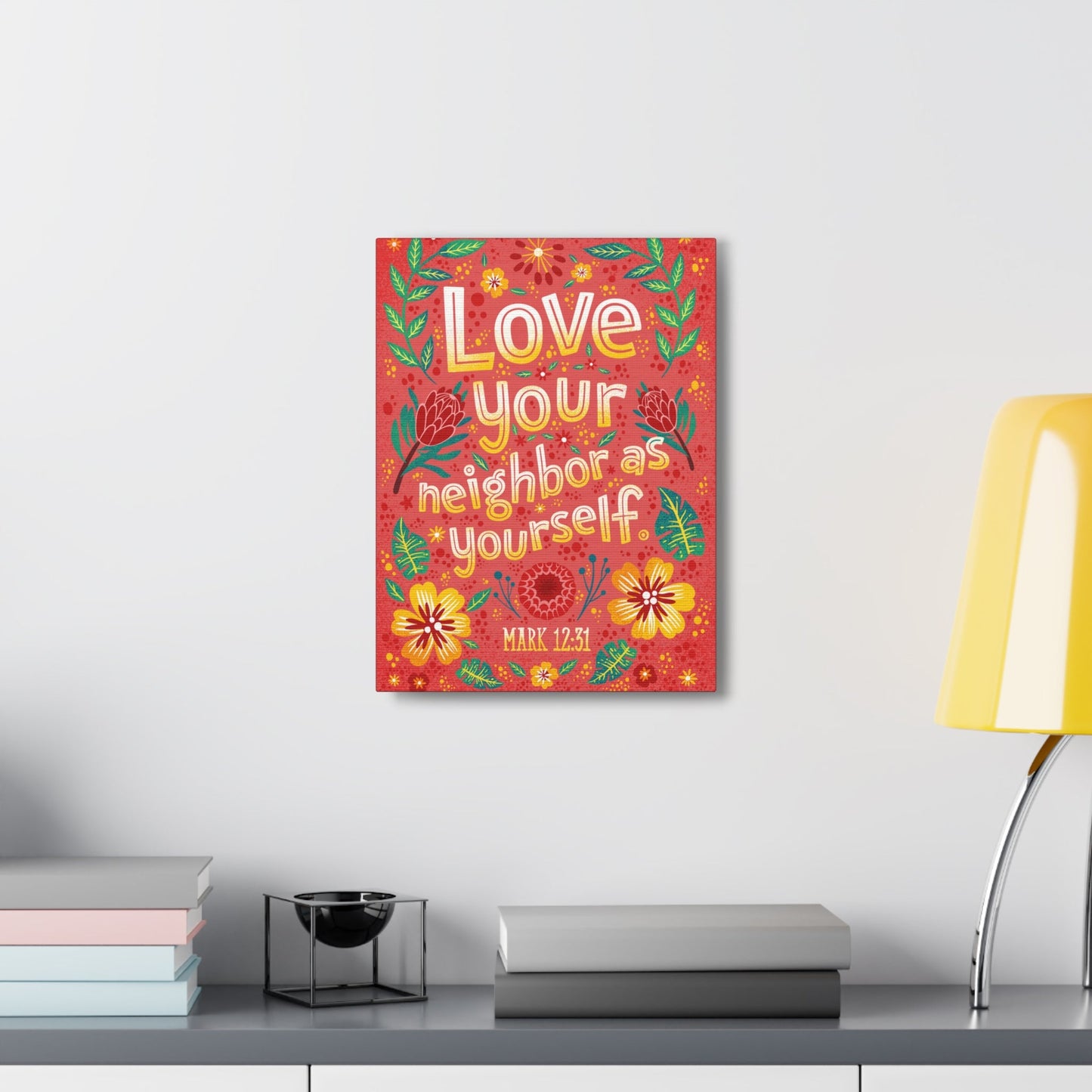 Scripture Walls Love Your Neighbor Mark 12:31 Bible Verse Canvas Christian Wall Art Ready to Hang-Express Your Love Gifts