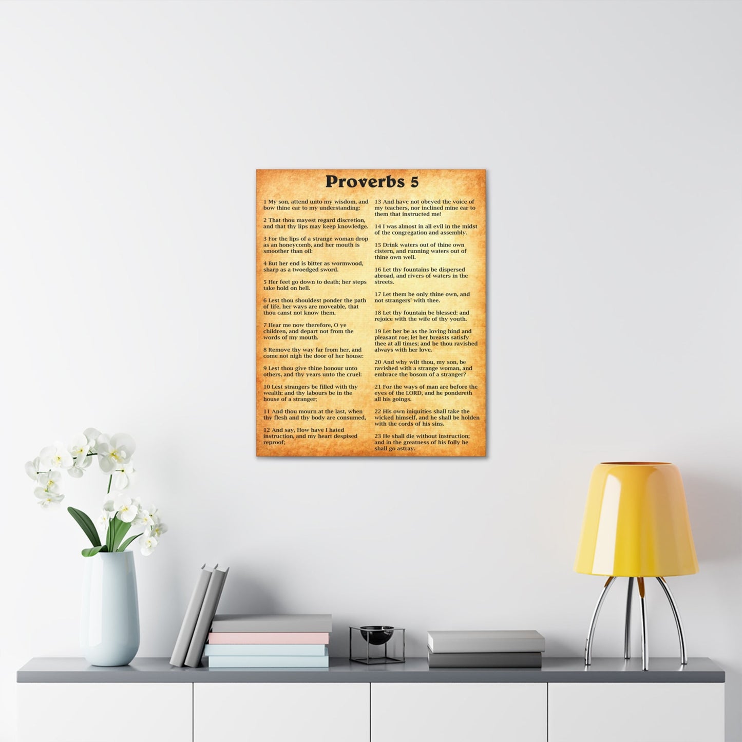 Scripture Walls Proverbs Chapter 5 Gold Bible Canvas Christian Wall Art Ready to Hang Unframed-Express Your Love Gifts