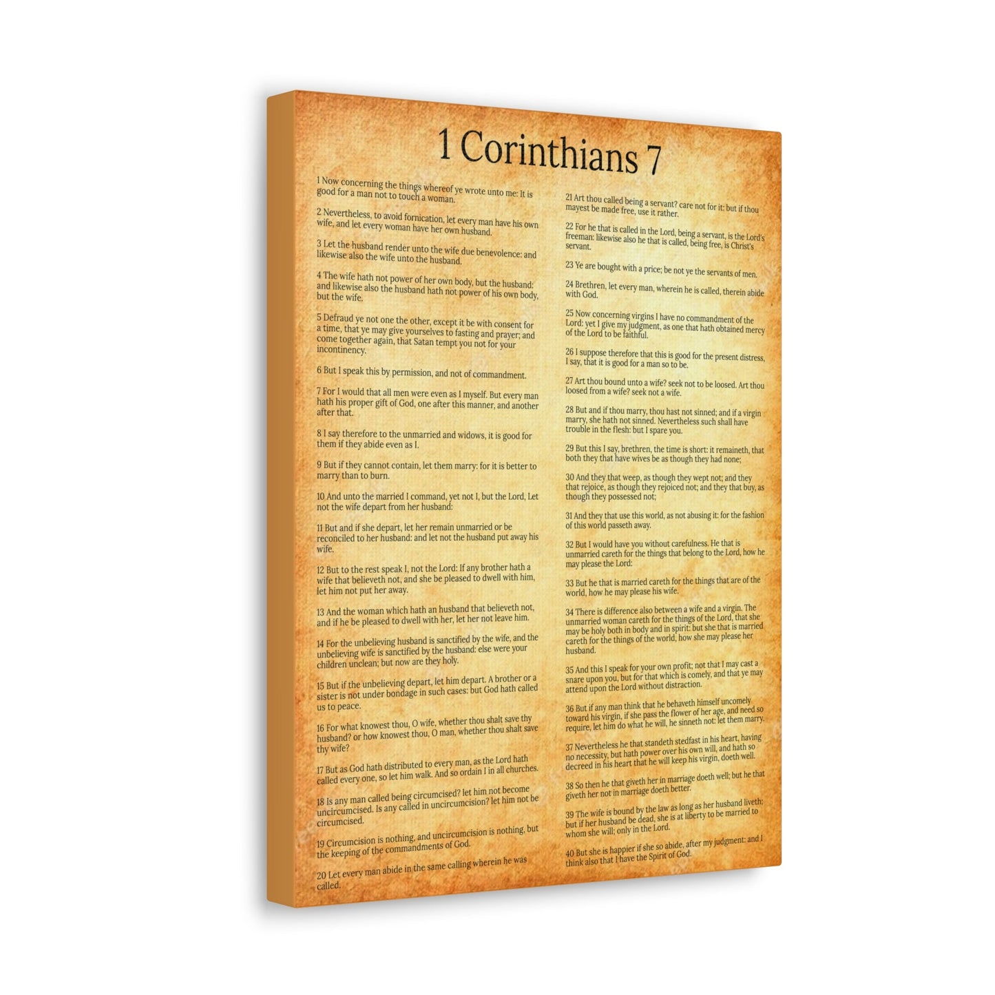 Scripture Walls 1 Corinthians 7 Marriage Chapter Gold Christian Wall Art Print Ready to Hang Unframed-Express Your Love Gifts