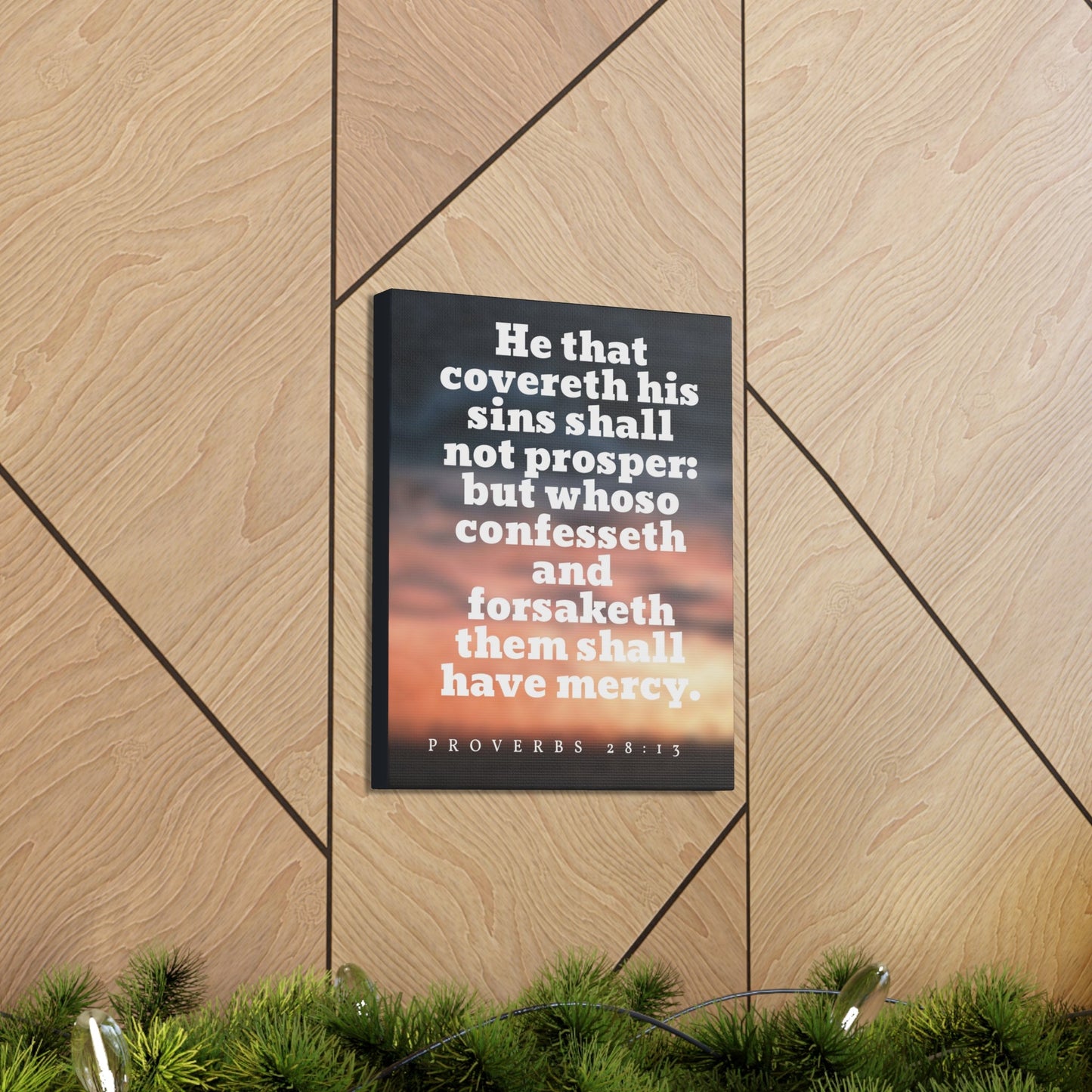 Scripture Walls Them Shall Have Mercy Proverbs 28:13 Bible Verse Canvas Christian Wall Art Ready to Hang-Express Your Love Gifts