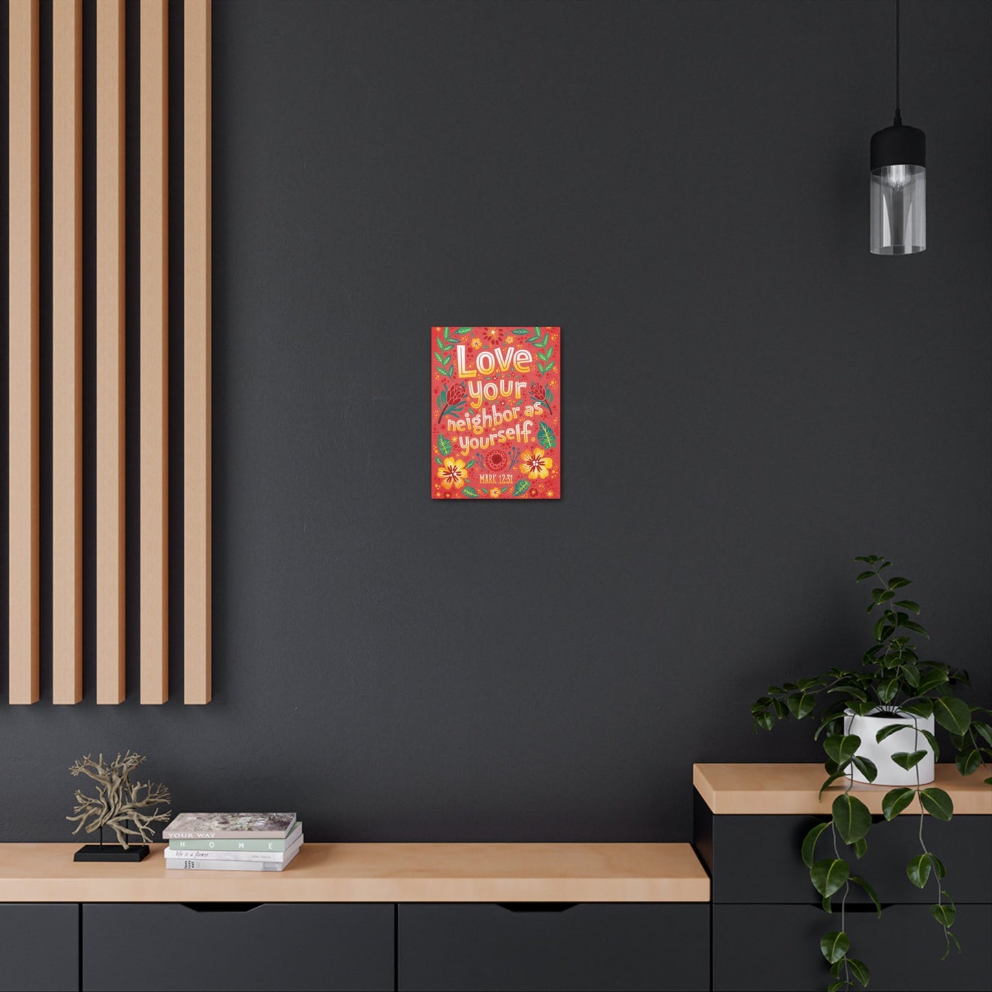 Scripture Walls Love Your Neighbor Mark 12:31 Bible Verse Canvas Christian Wall Art Ready to Hang-Express Your Love Gifts