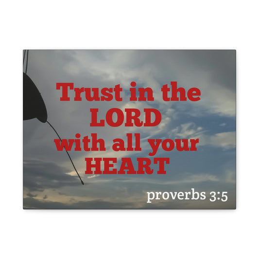 Scripture Walls With All Your Heart Proverbs 3:5 Bible Verse Canvas Christian Wall Art Ready to Hang-Express Your Love Gifts