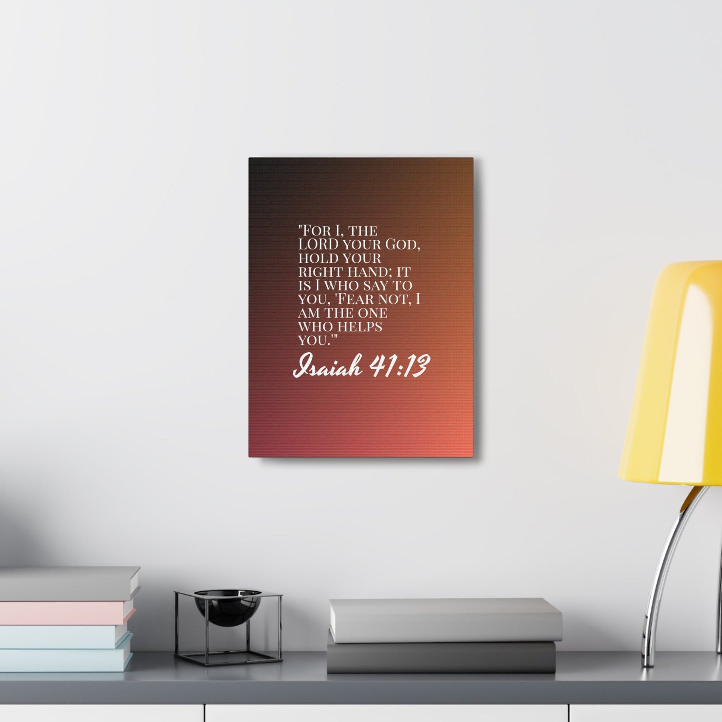 Scripture Walls The One Who Helps You Isaiah 41:13 Bible Verse Canvas Christian Wall Art Ready to Hang-Express Your Love Gifts