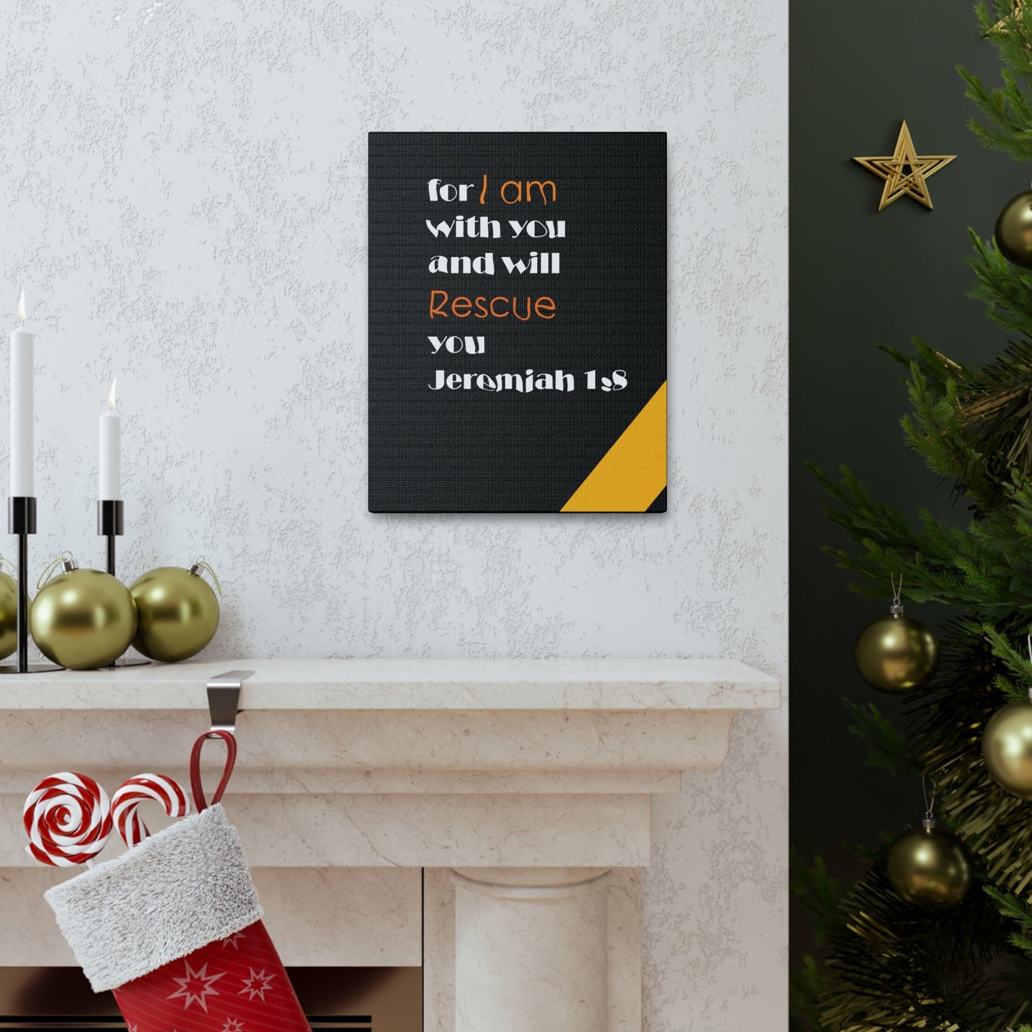 Scripture Walls I Am With You Jeremiah 1:8 Bible Verse Canvas Christian Wall Art Ready to Hang-Express Your Love Gifts