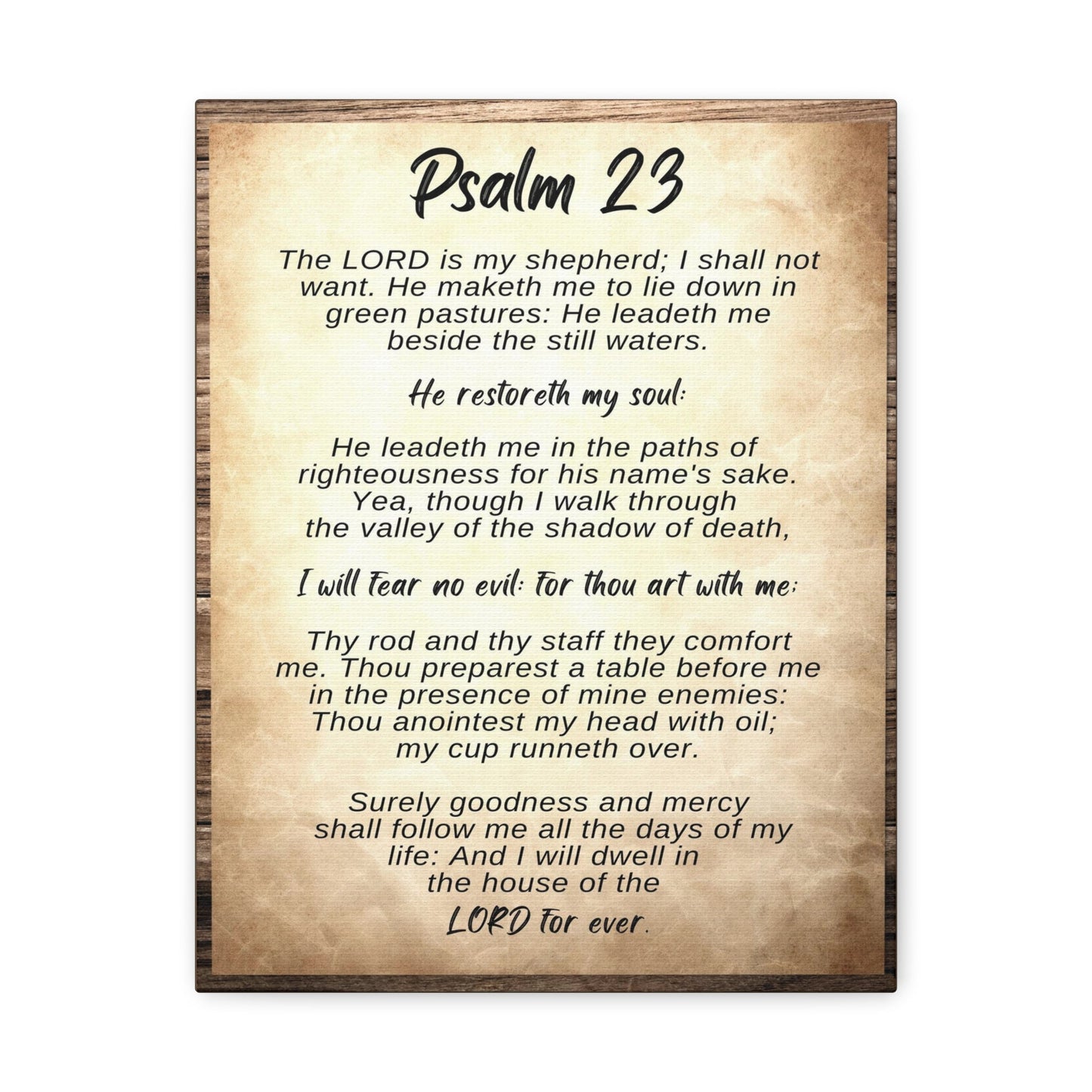 Scripture Walls The Lord Is My Shepherd Psalm 23 Bible Verse Canvas Christian Wall Art Ready to Hang-Express Your Love Gifts