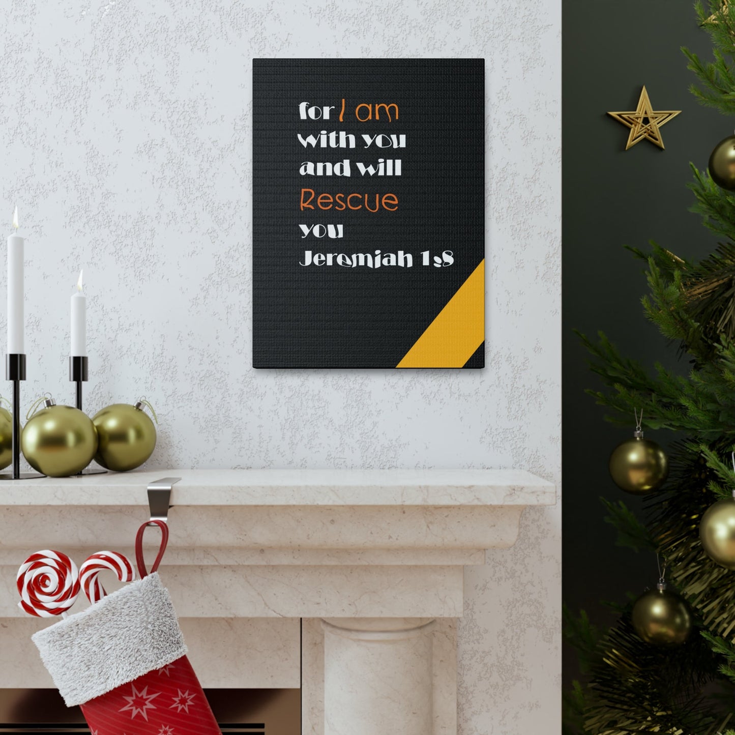 Scripture Walls I Am With You Jeremiah 1:8 Bible Verse Canvas Christian Wall Art Ready to Hang-Express Your Love Gifts