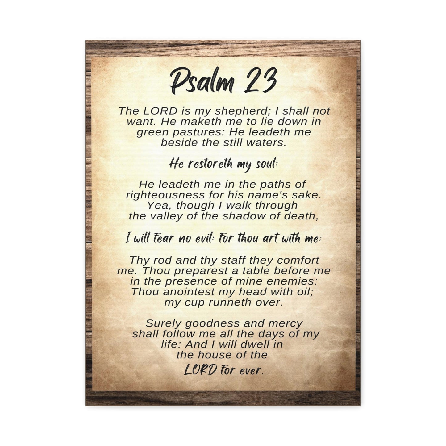 Scripture Walls The Lord Is My Shepherd Psalm 23 Bible Verse Canvas Christian Wall Art Ready to Hang-Express Your Love Gifts