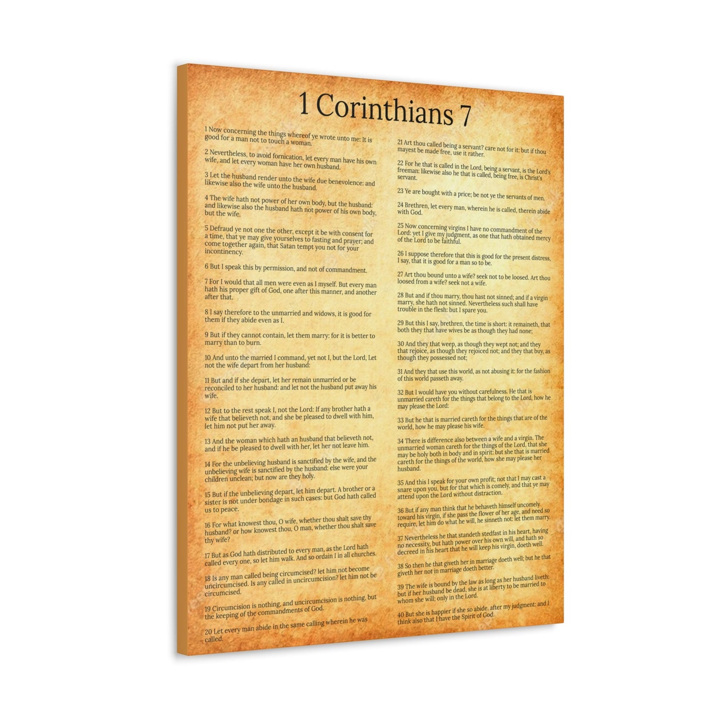 Scripture Walls 1 Corinthians 7 Marriage Chapter Gold Christian Wall Art Print Ready to Hang Unframed-Express Your Love Gifts