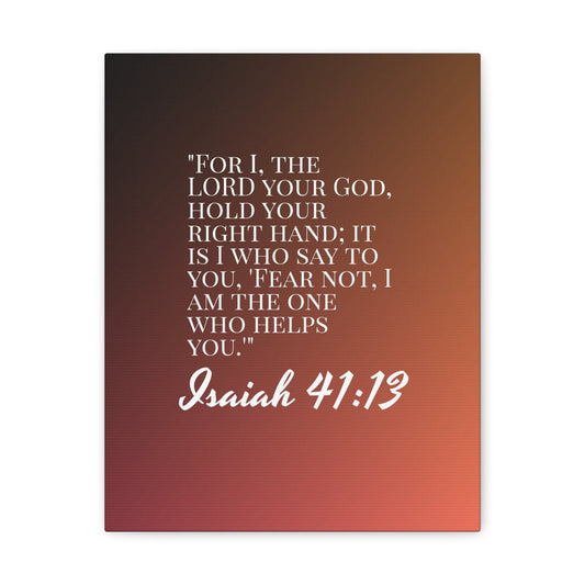 Scripture Walls The One Who Helps You Isaiah 41:13 Bible Verse Canvas Christian Wall Art Ready to Hang-Express Your Love Gifts