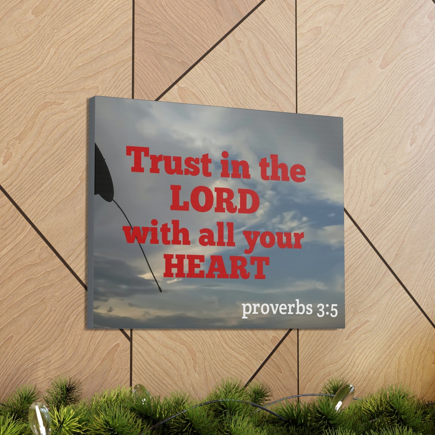 Scripture Walls With All Your Heart Proverbs 3:5 Bible Verse Canvas Christian Wall Art Ready to Hang-Express Your Love Gifts
