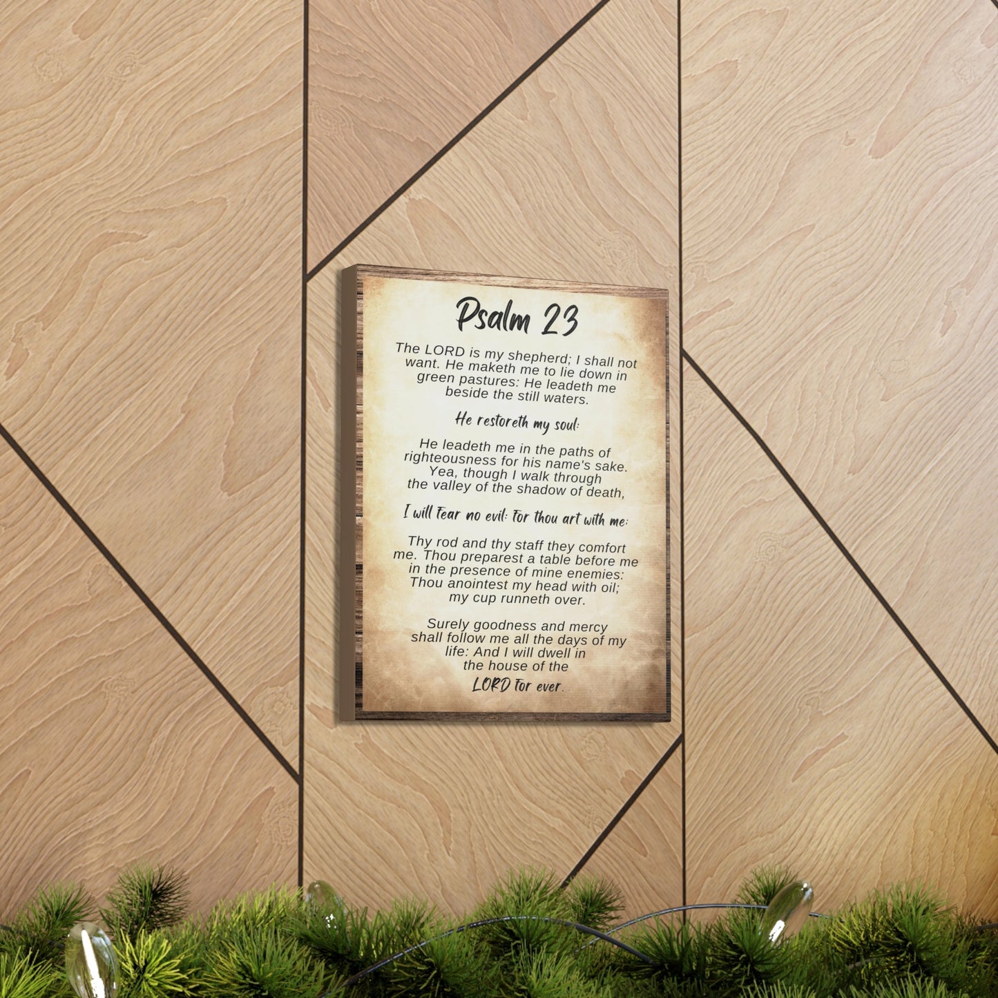 Scripture Walls The Lord Is My Shepherd Psalm 23 Bible Verse Canvas Christian Wall Art Ready to Hang-Express Your Love Gifts
