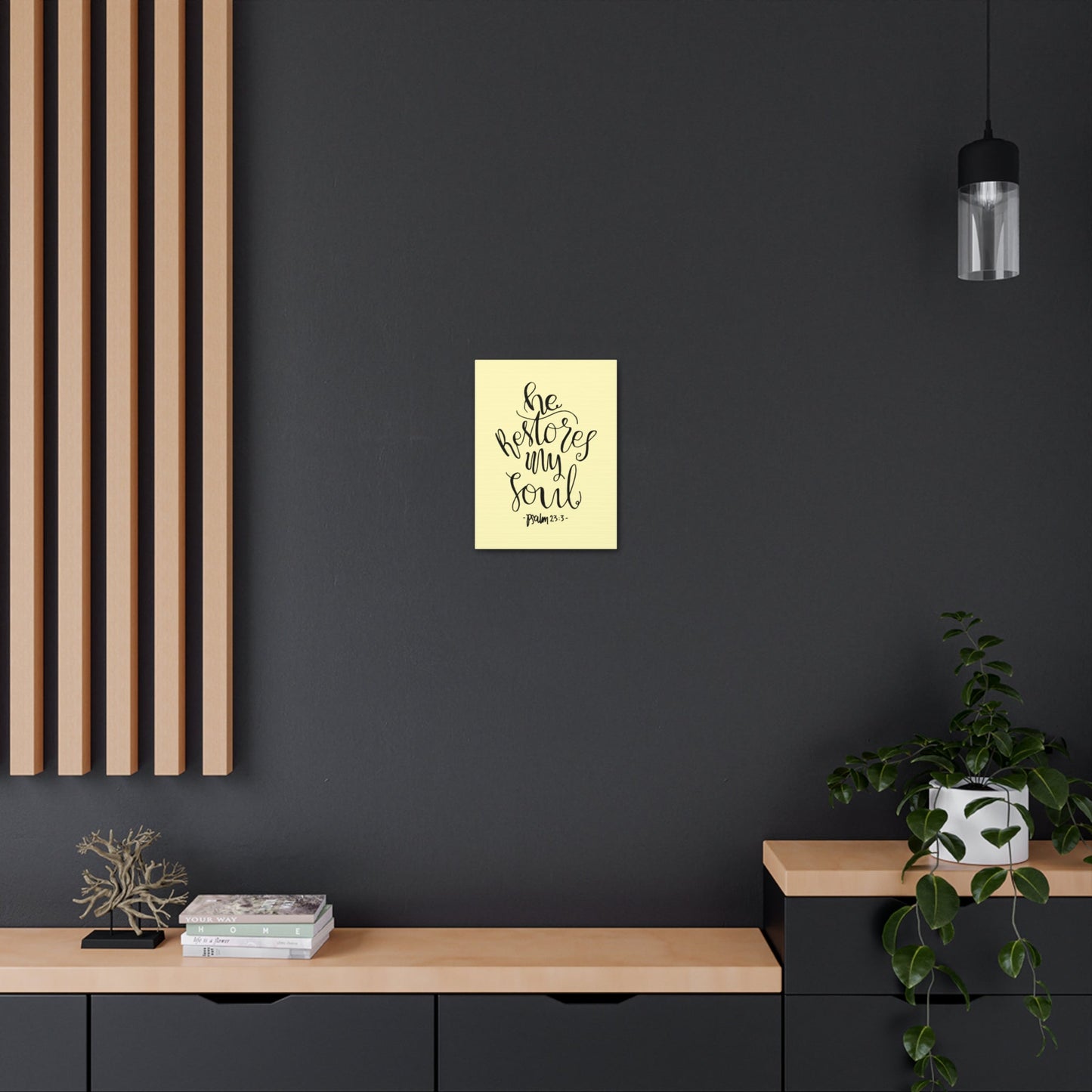 He Restores My Soul Psalm 23:3 Bible Verse Canvas Christian Wall Art Ready To Hang-Express Your Love Gifts