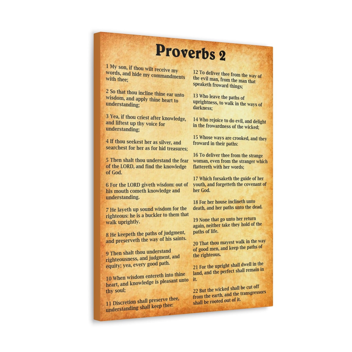 Scripture Walls Proverbs Chapter 2 Gold Bible Canvas Christian Wall Art Ready to Hang Unframed-Express Your Love Gifts