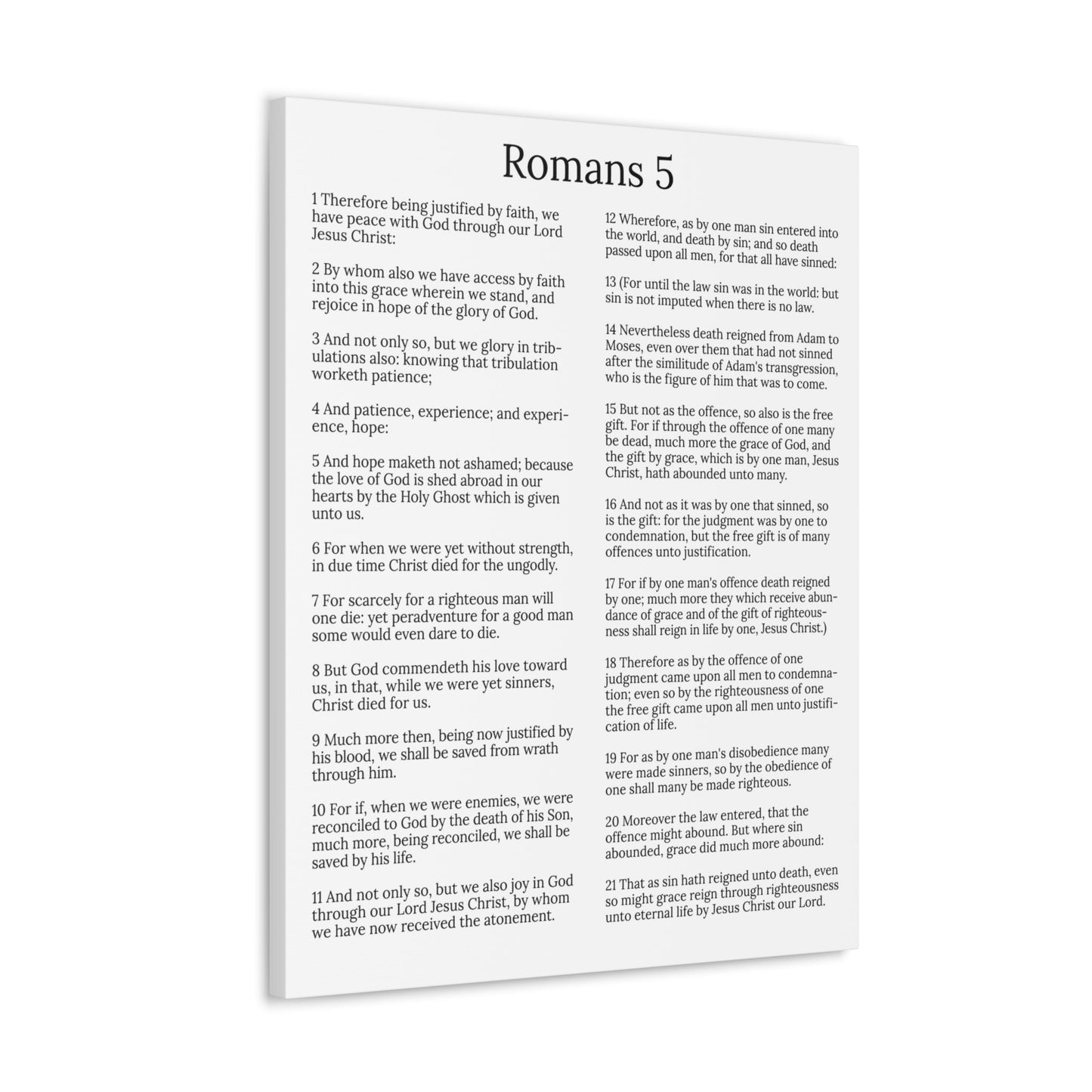 Scripture Walls Justification Romans 5 White Chapter Christian Wall Art Print Ready to Hang Unframed-Express Your Love Gifts