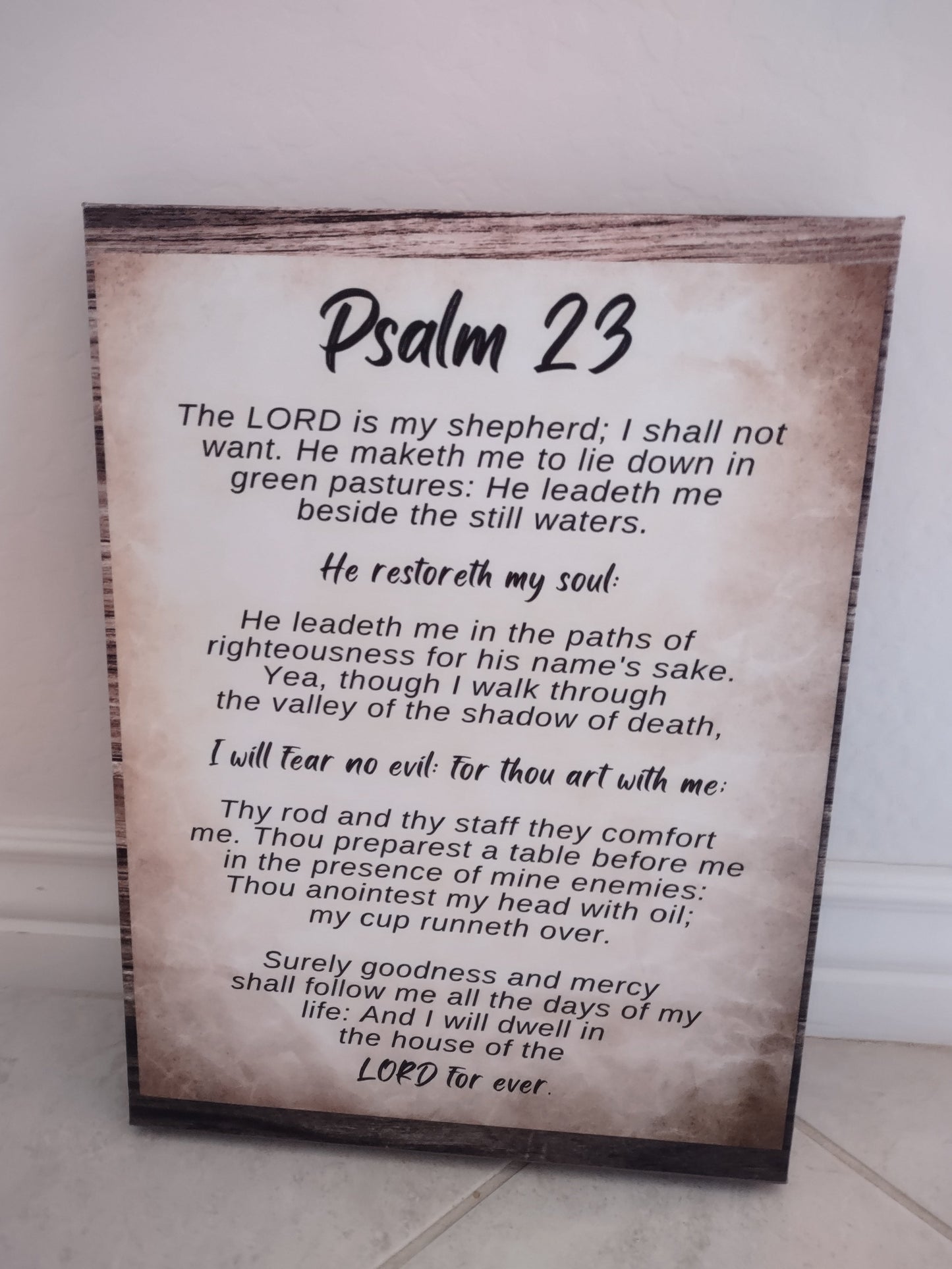 Scripture Walls The Lord Is My Shepherd Psalm 23 Bible Verse Canvas Christian Wall Art Ready to Hang-Express Your Love Gifts