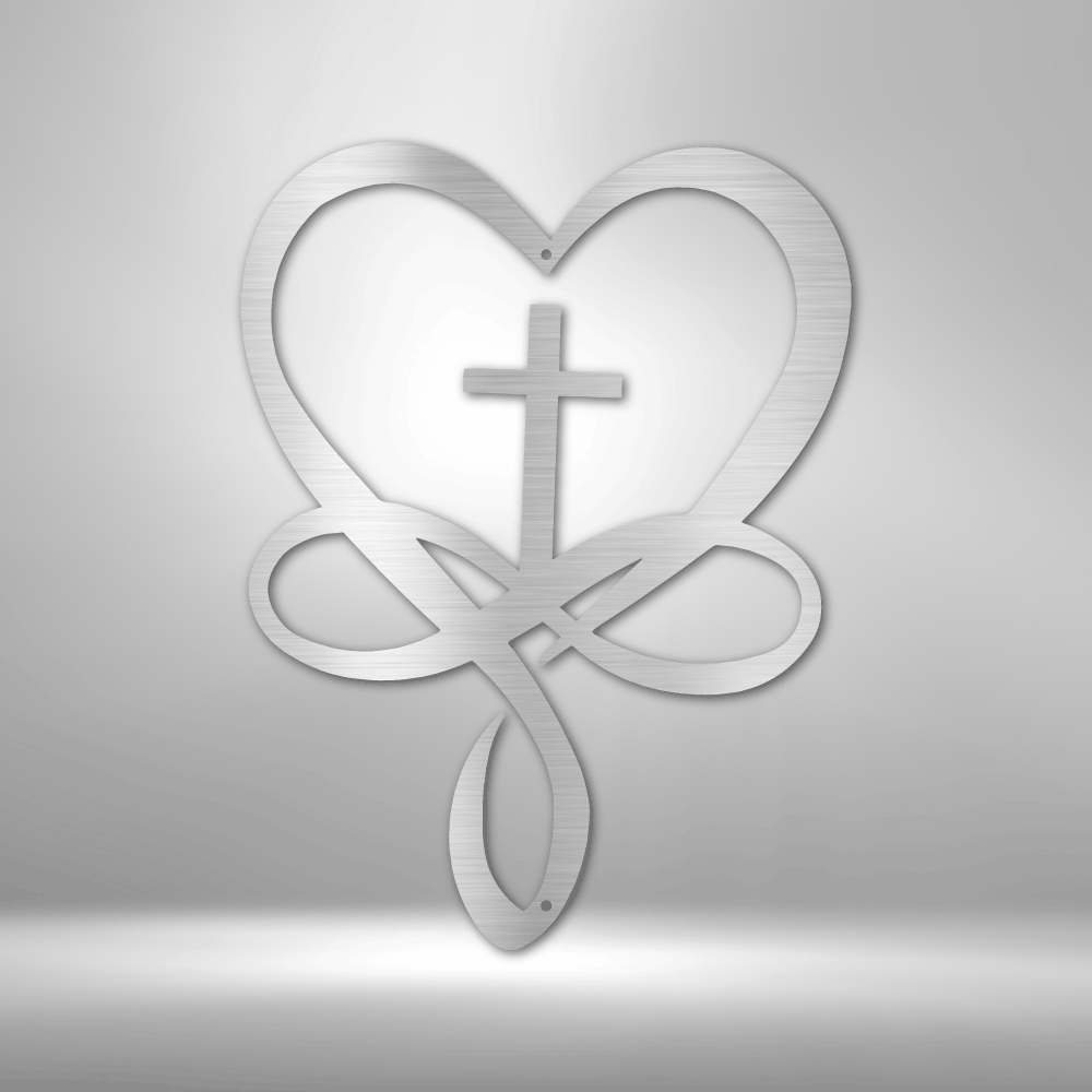 Scripture Walls Love Infinity Cross Steel Sign Steel Art Wall Metal Decor-Express Your Love Gifts