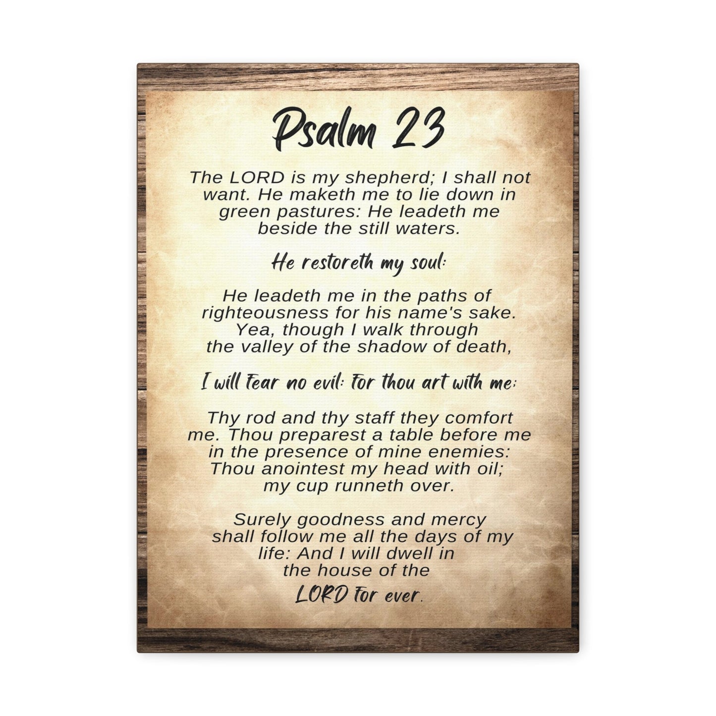 Scripture Walls The Lord Is My Shepherd Psalm 23 Bible Verse Canvas Christian Wall Art Ready to Hang-Express Your Love Gifts