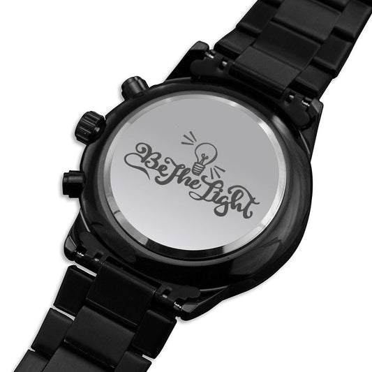 Be The Light Engraved Bible Verse Men's Watch Multifunction Stainless Steel W Copper Dial-Express Your Love Gifts