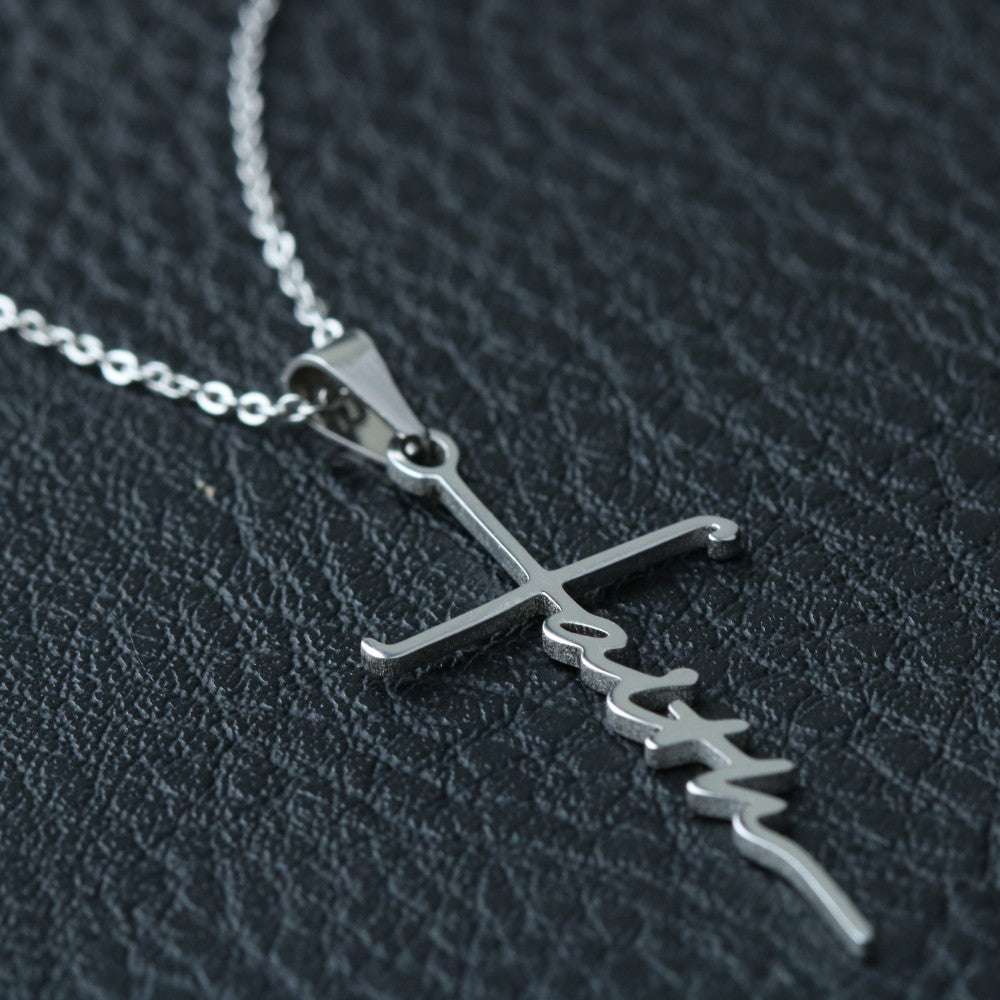 Blessing on You Psalm 129:8 Faith Cross Necklace w Inspirational Bible Message Card-Express Your Love Gifts