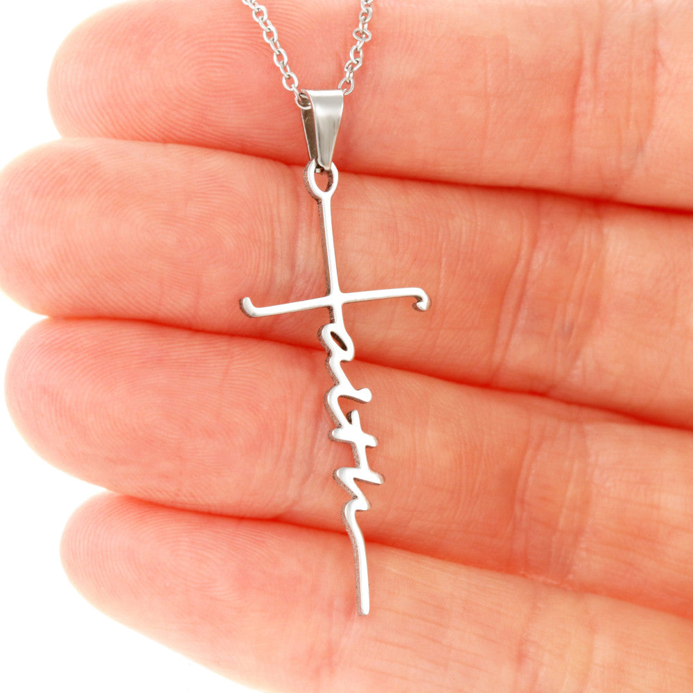 Care & Concern Zephaniah 3:17 Faith Cross Necklace w Inspirational Bible Message Card-Express Your Love Gifts