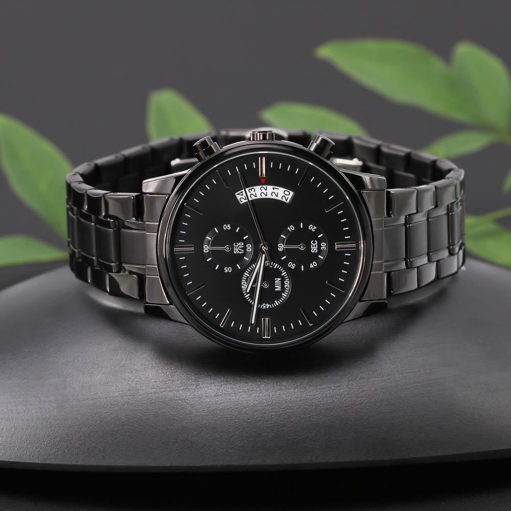 He Is Risen Vines Engraved Bible Verse Men's Watch Multifunction Stainless Steel W Copper Dial-Express Your Love Gifts