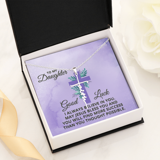 I Always Believe in You Faith Cross Necklace w Inspirational Bible Message Card-Express Your Love Gifts