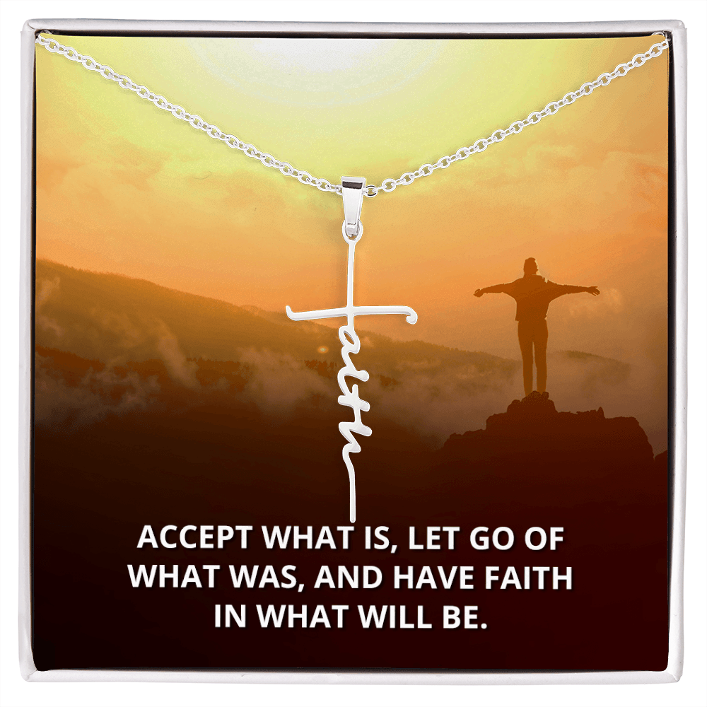Let Go of What Was Isaiah 43:18-19 Faith Cross Necklace w Inspirational Bible Message Card-Express Your Love Gifts