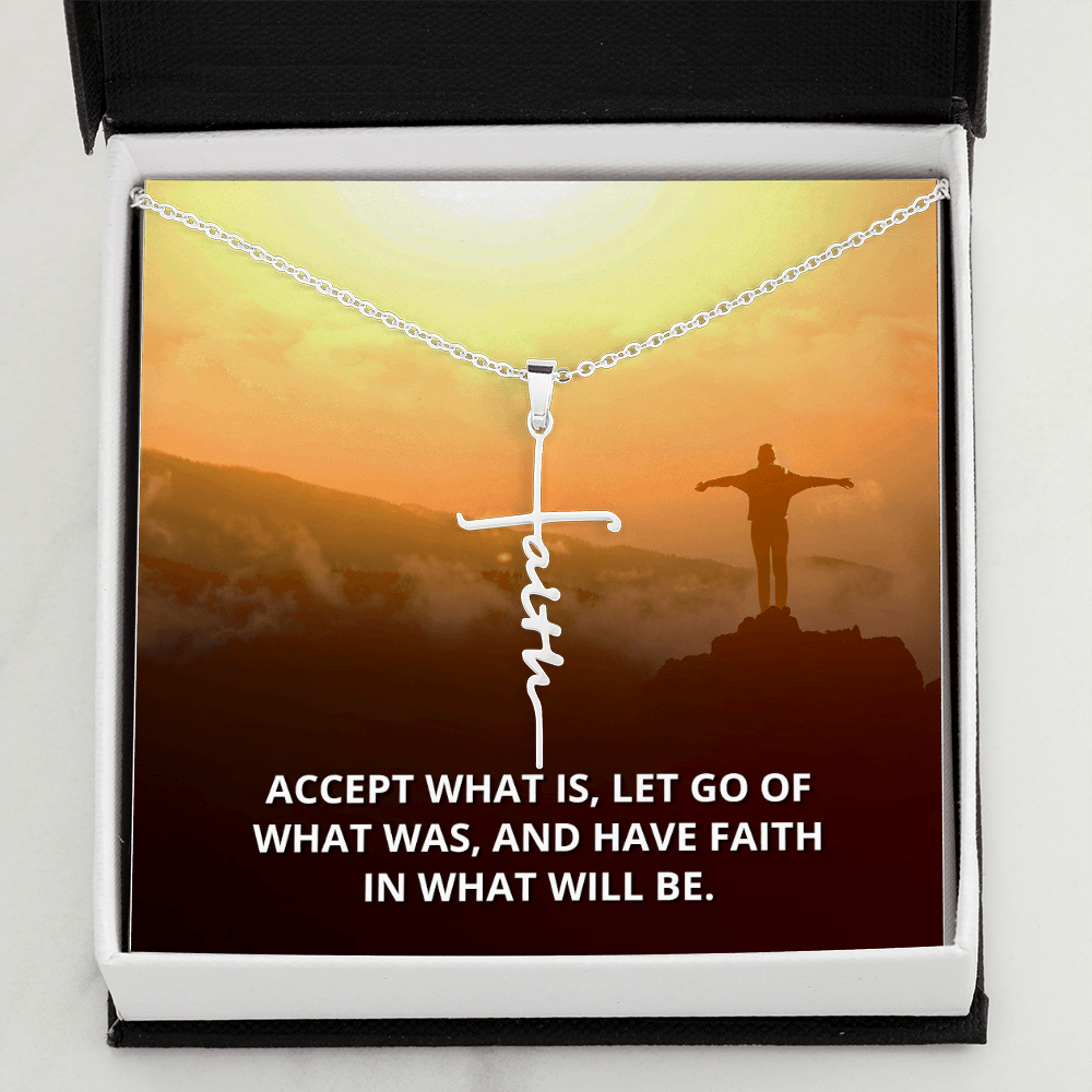 Let Go of What Was Isaiah 43:18-19 Faith Cross Necklace w Inspirational Bible Message Card-Express Your Love Gifts