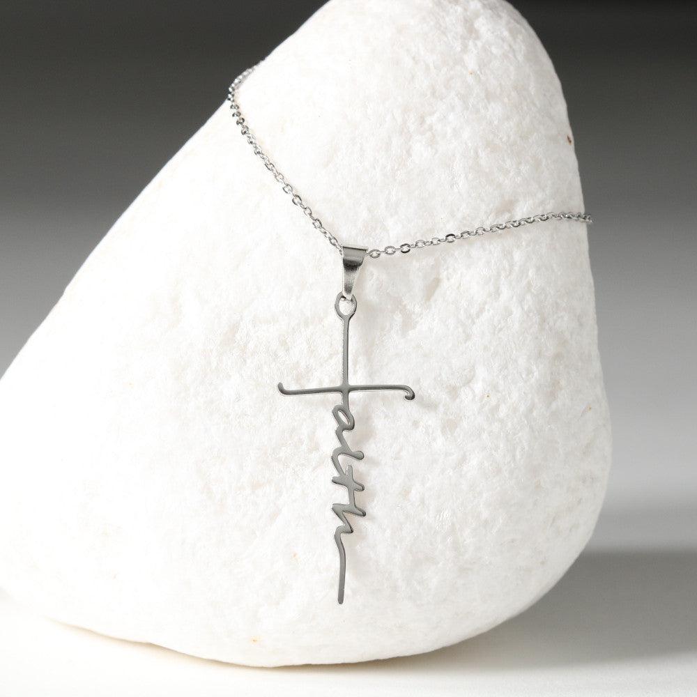 Let Go of What Was Isaiah 43:18-19 Faith Cross Necklace w Inspirational Bible Message Card-Express Your Love Gifts