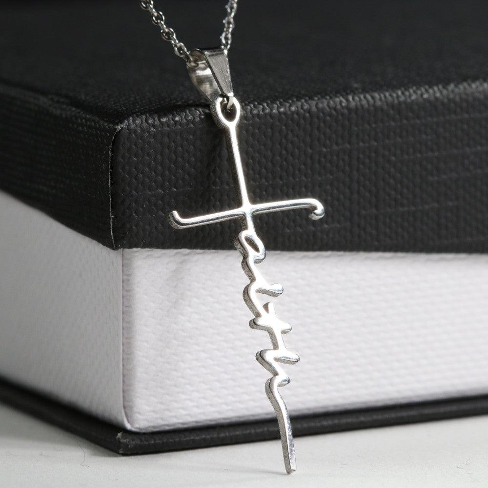 Let Go of What Was Isaiah 43:18-19 Faith Cross Necklace w Inspirational Bible Message Card-Express Your Love Gifts