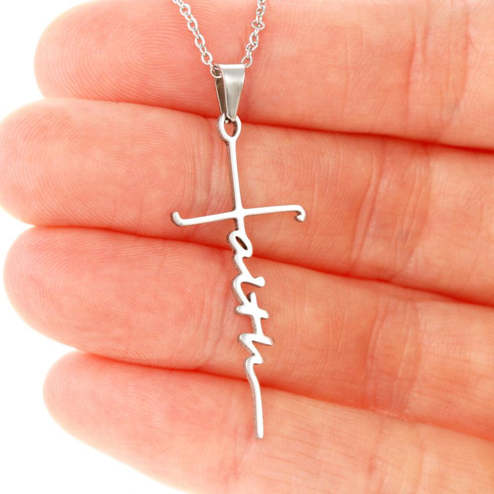 Let Go of What Was Isaiah 43:18-19 Faith Cross Necklace w Inspirational Bible Message Card-Express Your Love Gifts