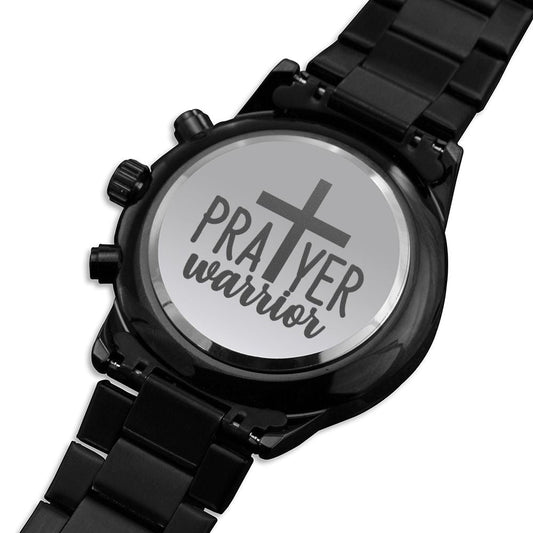 Prayer Warrior Engraved Bible Verse Men's Watch Multifunction Stainless Steel W Copper Dial-Express Your Love Gifts
