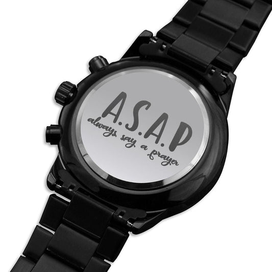 Say A Prayer Engraved Bible Verse Men's Watch Multifunction Stainless Steel W Copper Dial-Express Your Love Gifts