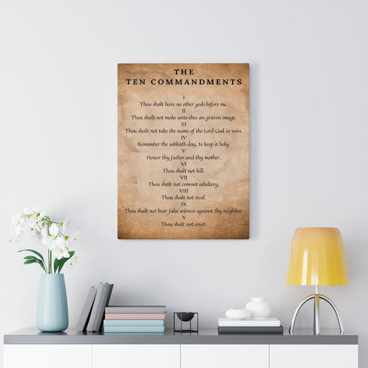 Scripture Walls 10 Commandments Bible Verse Canvas Christian Wall Art Ready to Hang Unframed-Express Your Love Gifts