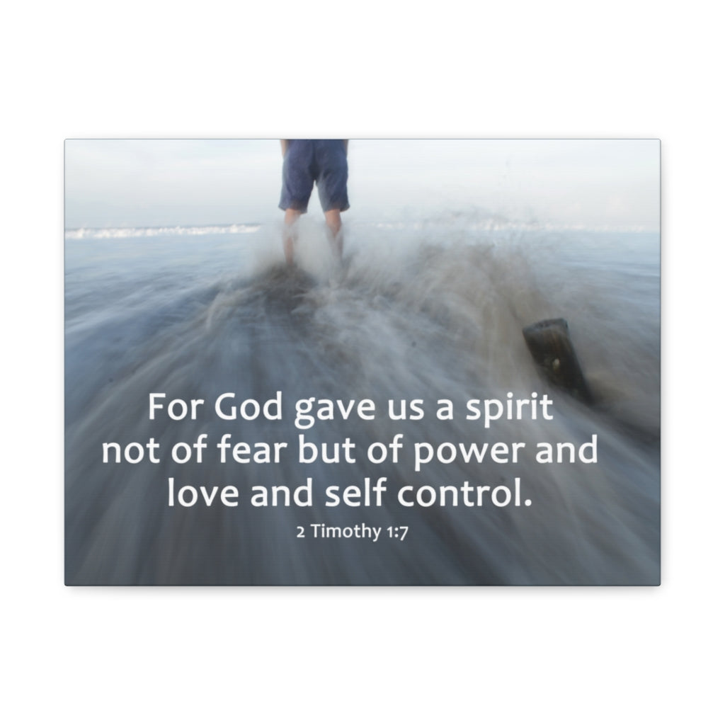 A Spirit 2 Timothy 1:7 Bible Verse Canvas Christian Wall Art Ready to Hang Unframed-Express Your Love Gifts