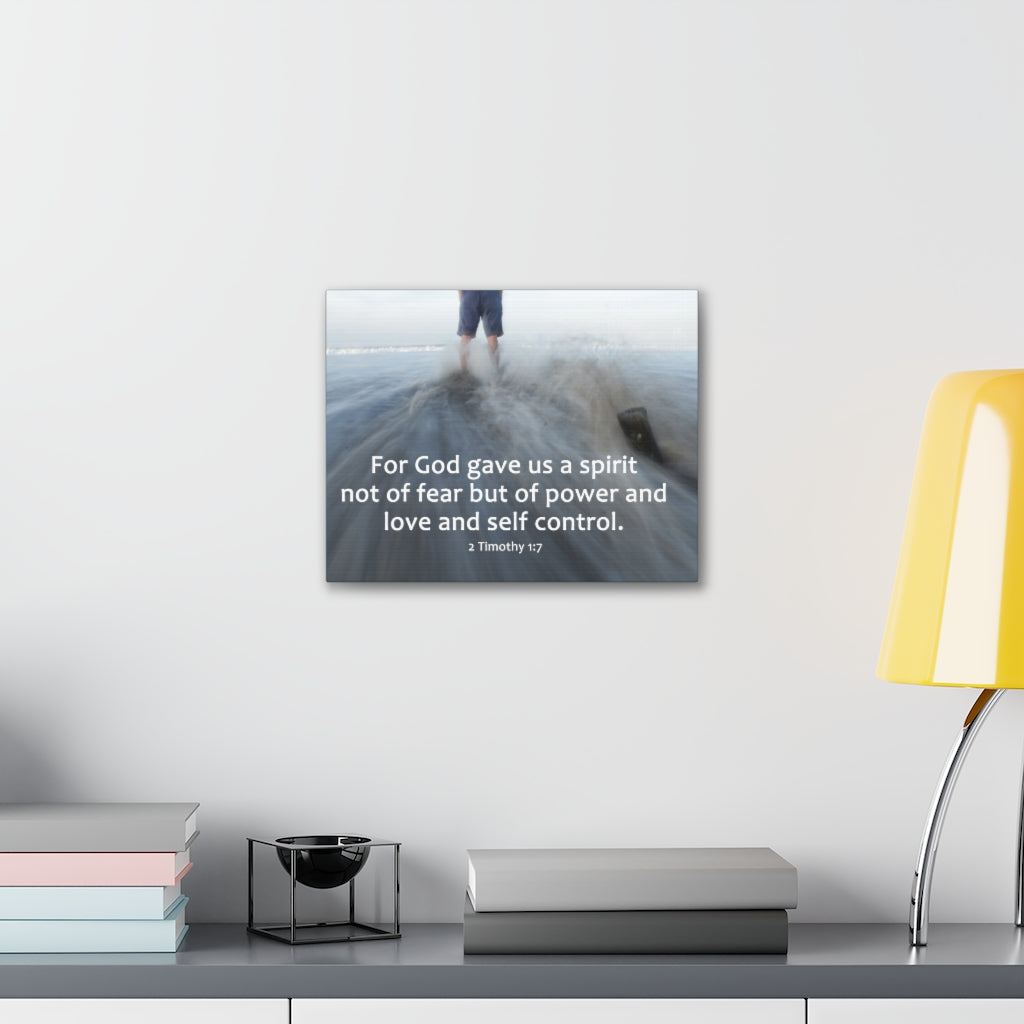 A Spirit 2 Timothy 1:7 Bible Verse Canvas Christian Wall Art Ready to Hang Unframed-Express Your Love Gifts