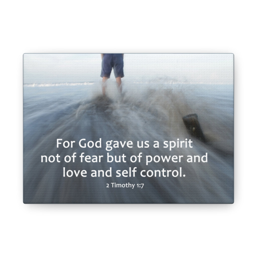 A Spirit 2 Timothy 1:7 Bible Verse Canvas Christian Wall Art Ready to Hang Unframed-Express Your Love Gifts