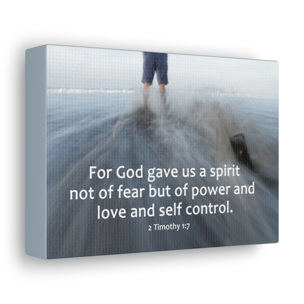 A Spirit 2 Timothy 1:7 Bible Verse Canvas Christian Wall Art Ready to Hang Unframed-Express Your Love Gifts