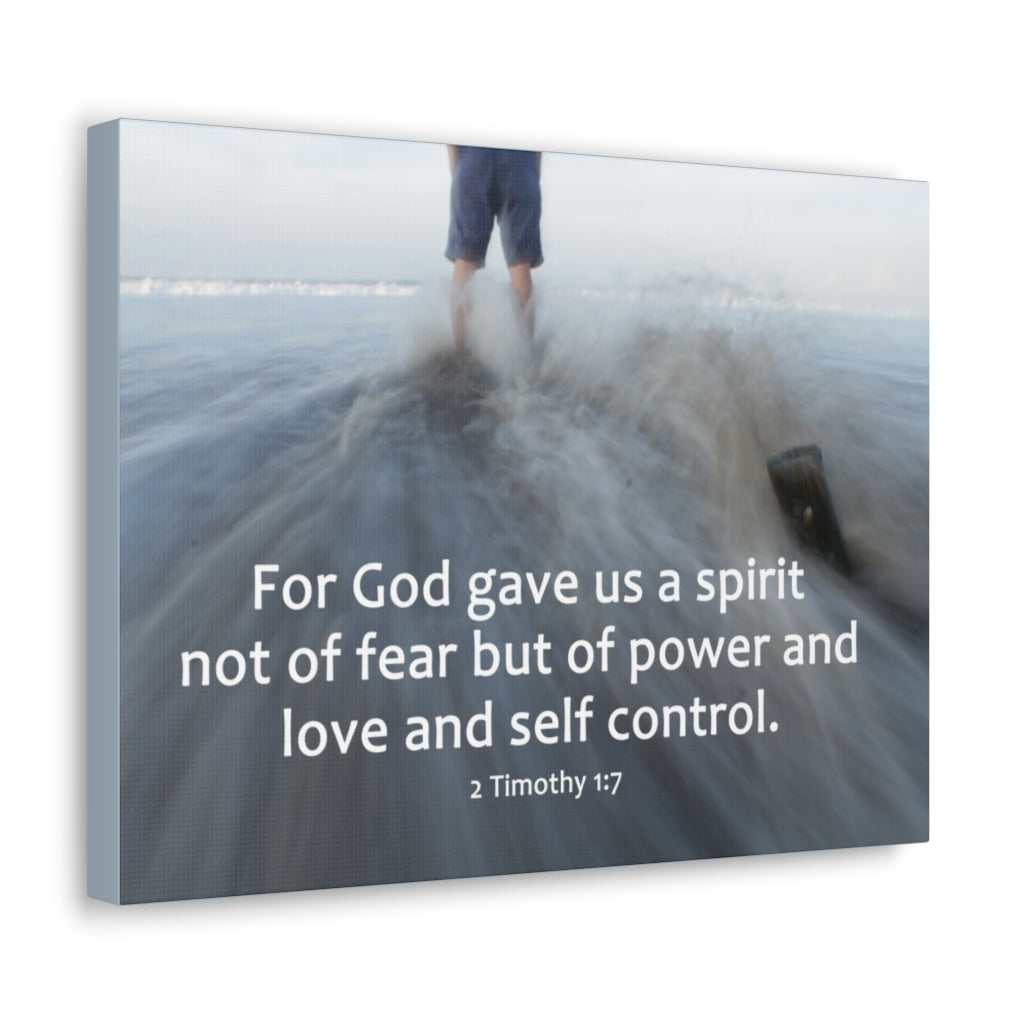 A Spirit 2 Timothy 1:7 Bible Verse Canvas Christian Wall Art Ready to Hang Unframed-Express Your Love Gifts