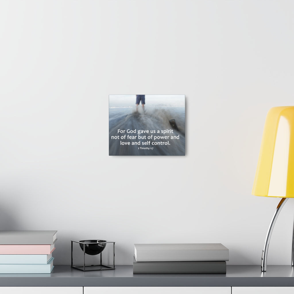A Spirit 2 Timothy 1:7 Bible Verse Canvas Christian Wall Art Ready to Hang Unframed-Express Your Love Gifts