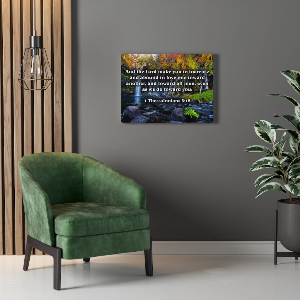 Scripture Walls Abound in Love 1 Thessalonians 3:12 Bible Verse Canvas Christian Wall Art Ready to Hang Unframed-Express Your Love Gifts