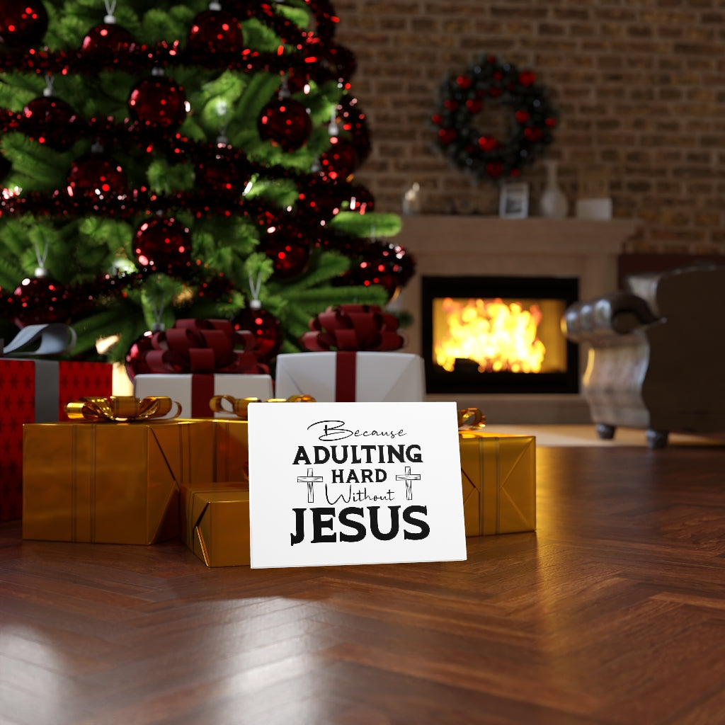 Adulting Hard Without Jesus Bible Verse Canvas Christian Wall Art Ready to Hang Unframed-Express Your Love Gifts