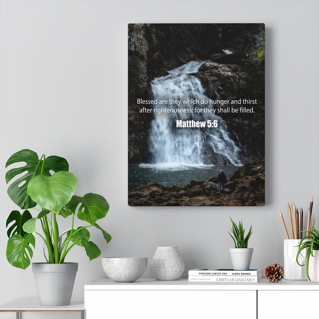 Scripture Walls After Righeousness Matthew 5:6 Bible Verse Canvas Christian Wall Art Ready to Hang Unframed-Express Your Love Gifts