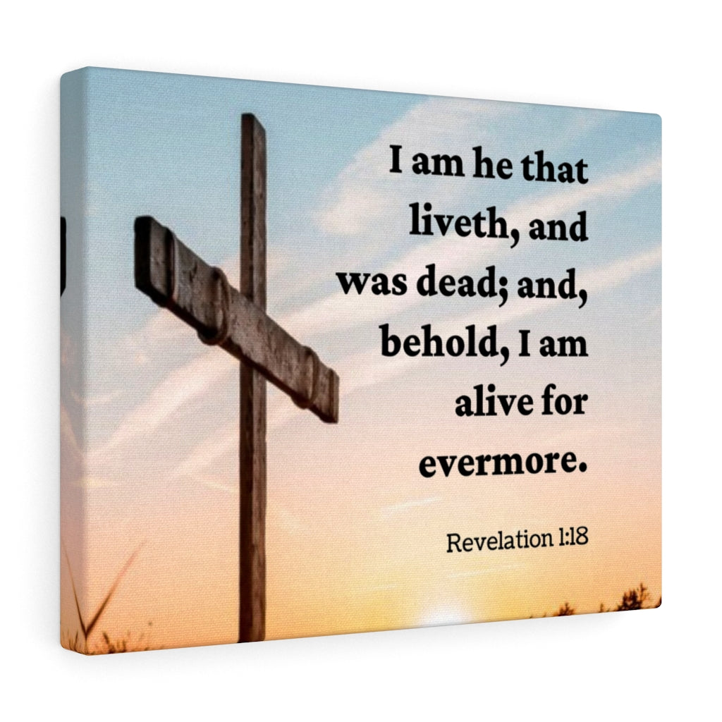Alive Revelation 1:18 Bible Verse Canvas Christian Wall Art Ready to Hang Unframed-Express Your Love Gifts