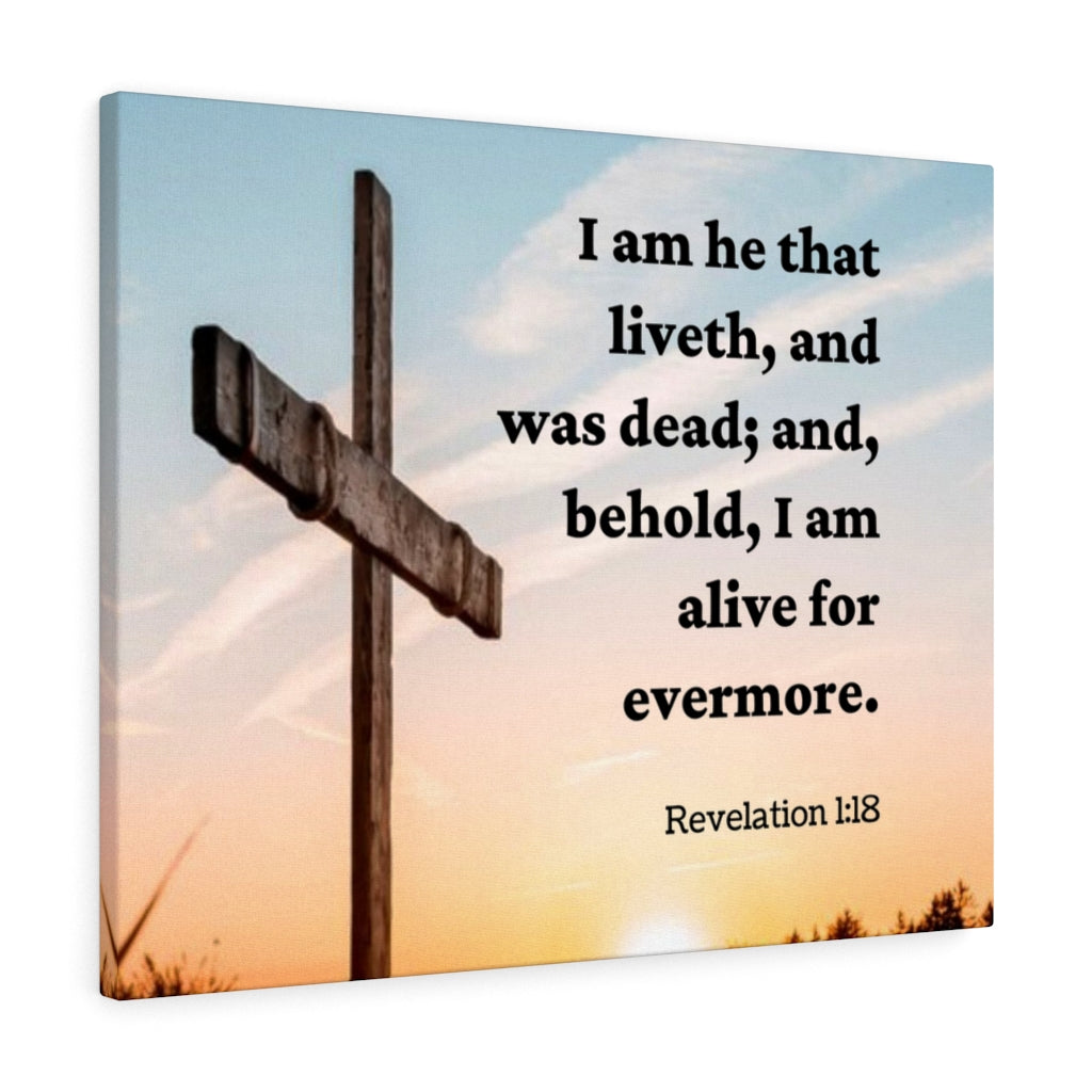 Alive Revelation 1:18 Bible Verse Canvas Christian Wall Art Ready to Hang Unframed-Express Your Love Gifts