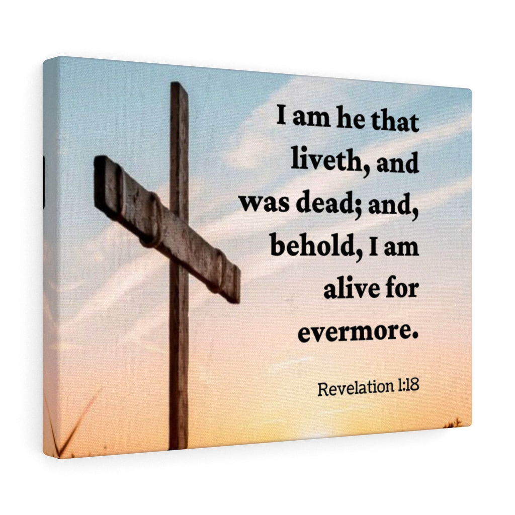 Alive Revelation 1:18 Bible Verse Canvas Christian Wall Art Ready to Hang Unframed-Express Your Love Gifts