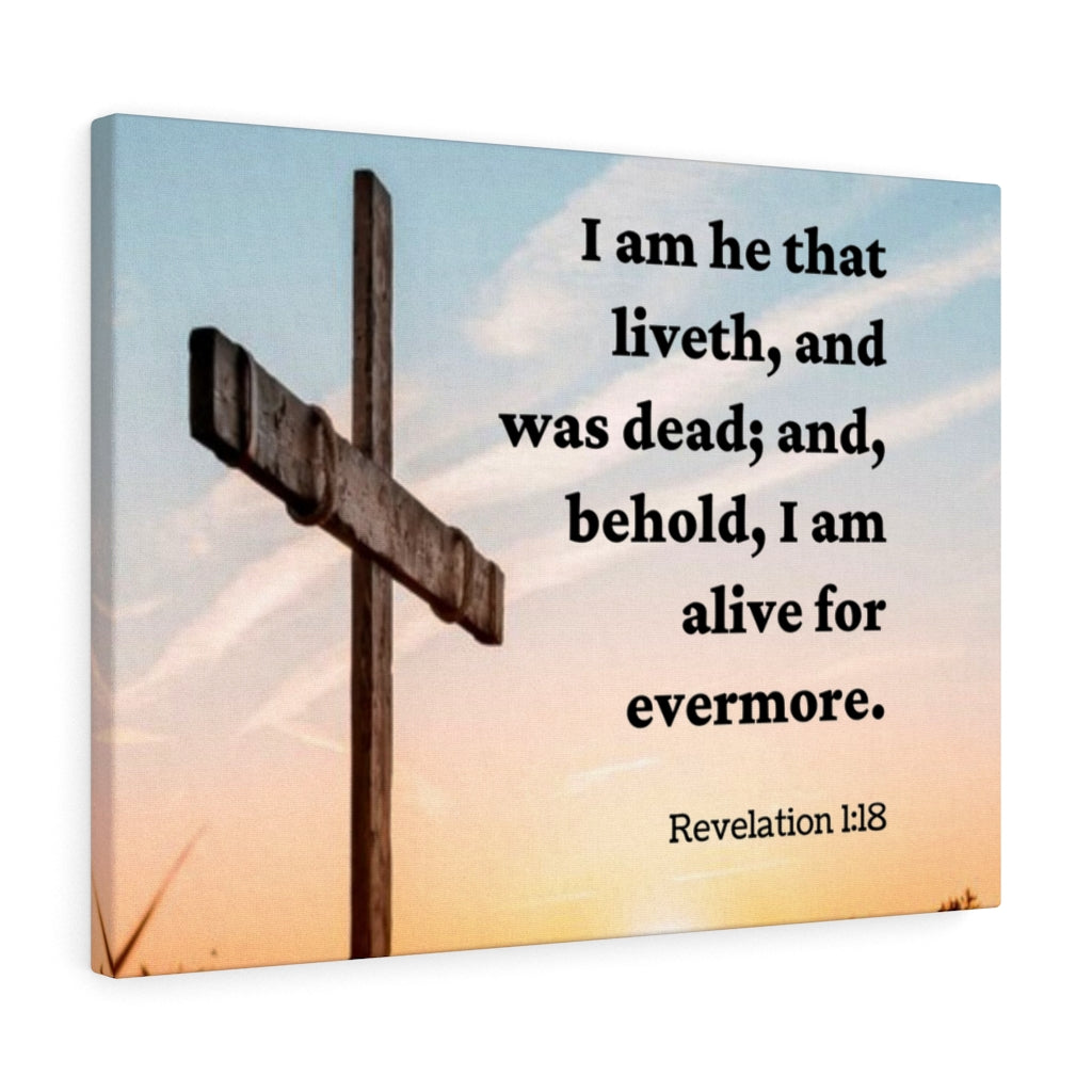 Alive Revelation 1:18 Bible Verse Canvas Christian Wall Art Ready to Hang Unframed-Express Your Love Gifts