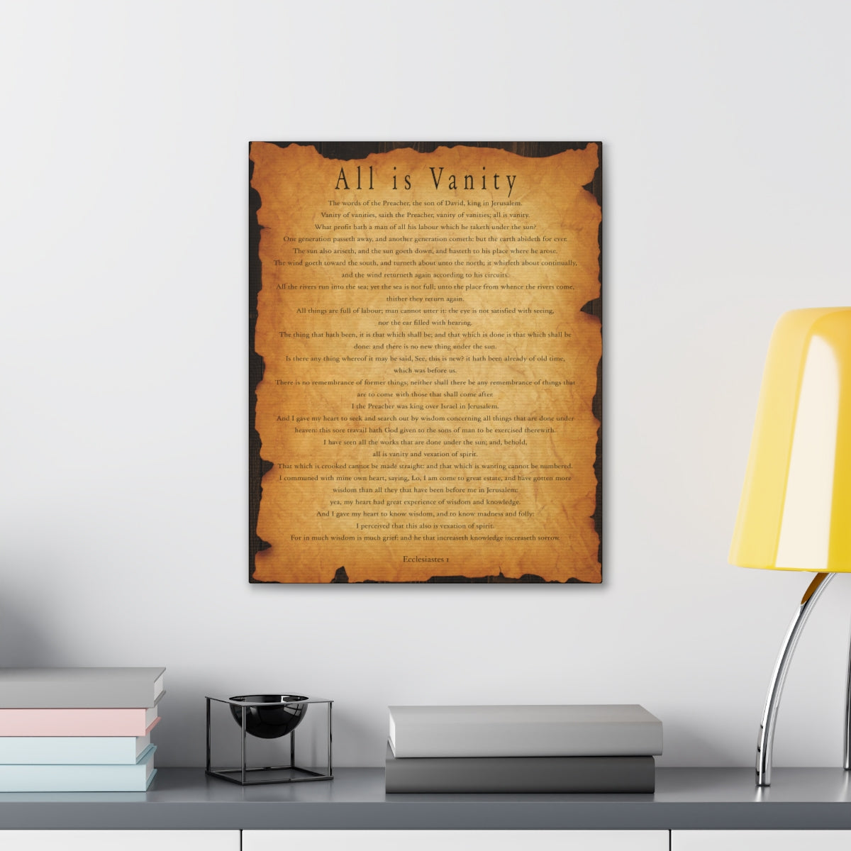 Scripture Walls Ecclesiastes 1 Chapter Gold Brown Bible Verse Canvas Christian Wall Art Ready to Hang Unframed-Express Your Love Gifts