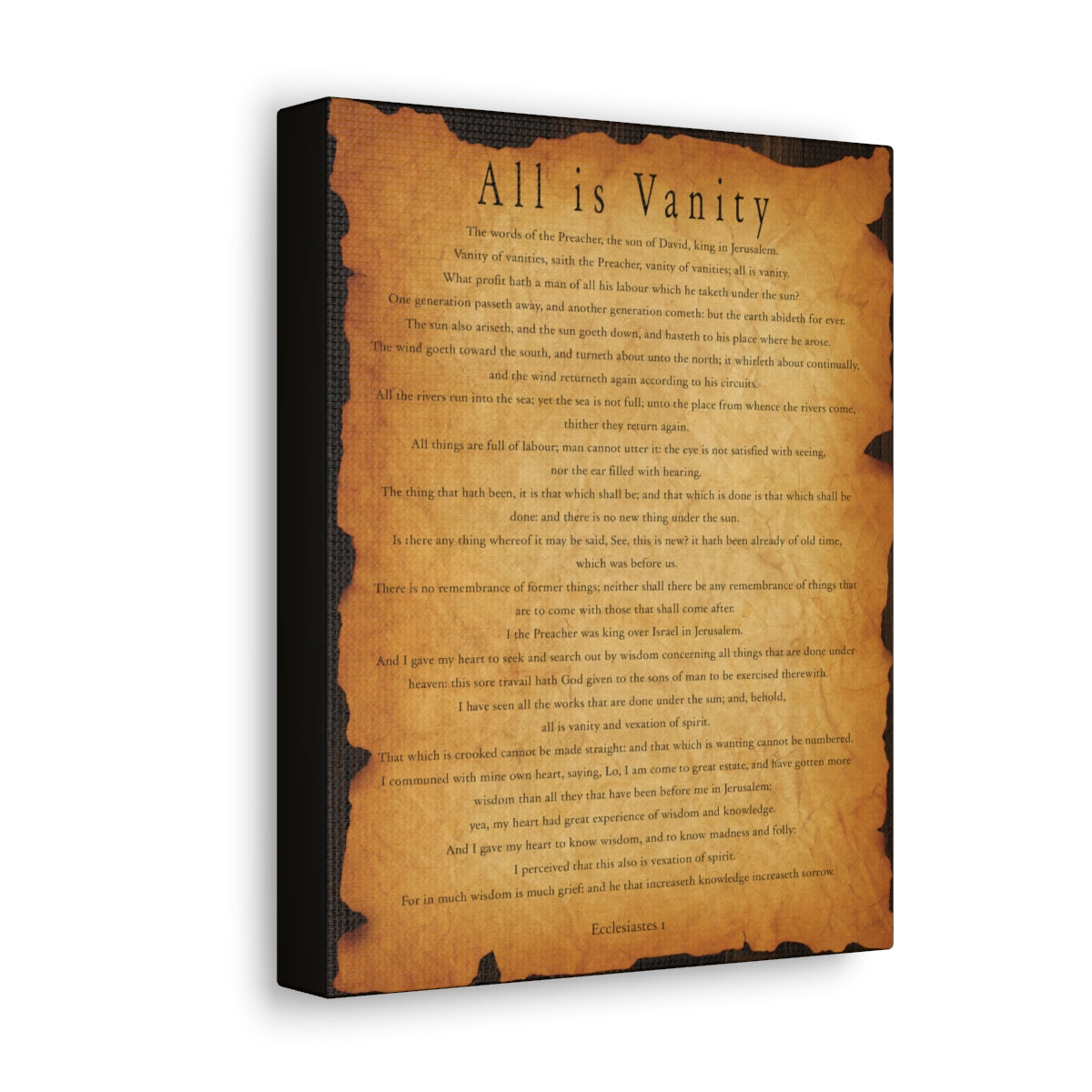 Scripture Walls Ecclesiastes 1 Chapter Gold Brown Bible Verse Canvas Christian Wall Art Ready to Hang Unframed-Express Your Love Gifts