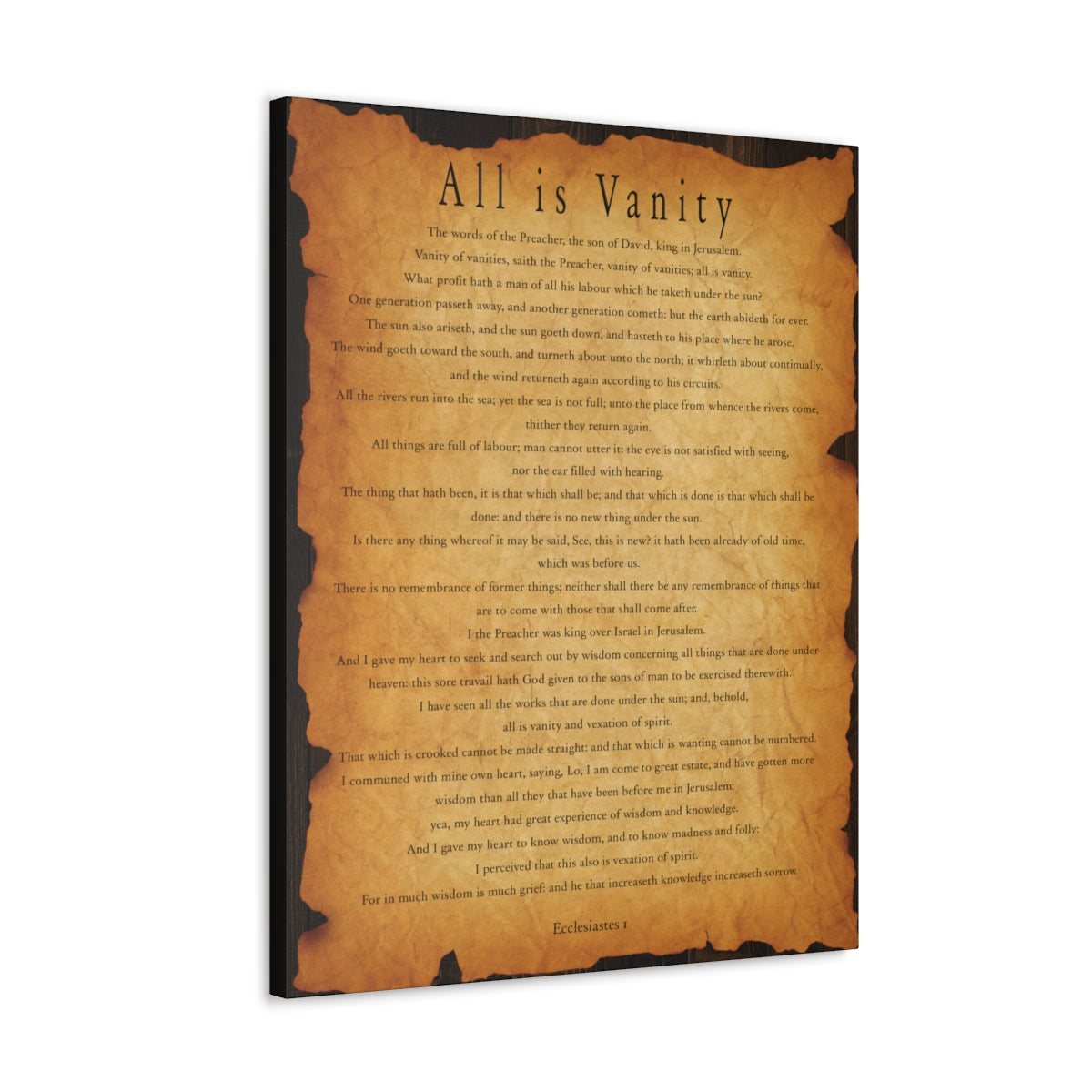 Scripture Walls Ecclesiastes 1 Chapter Gold Brown Bible Verse Canvas Christian Wall Art Ready to Hang Unframed-Express Your Love Gifts